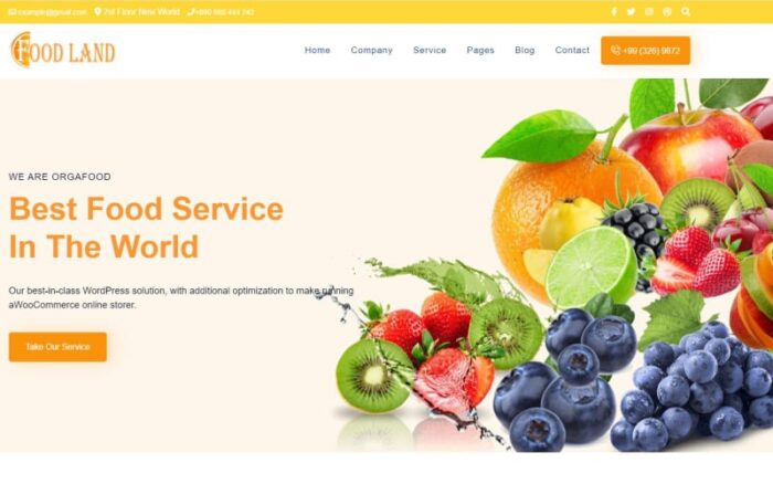 Food-Land Organic Food Farm and Organic Shop HTML5 Template Website Template