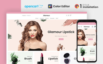 Glamour Cosmetics Store OpenCart Template