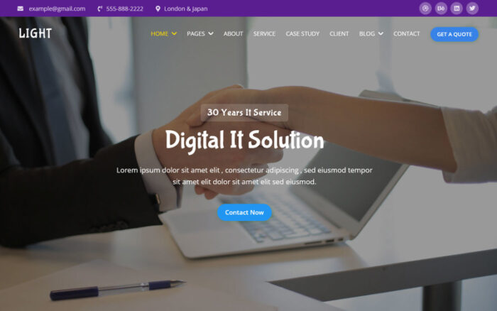 Light - Multipurpose IT Solution Business Service Website Template