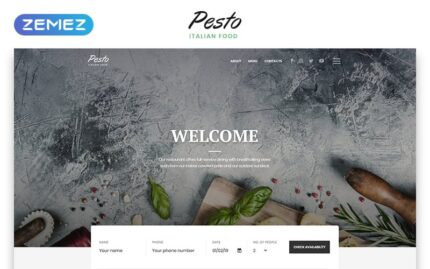 Pesto - Italian Restaurant Multipage Stylish HTML Website Template