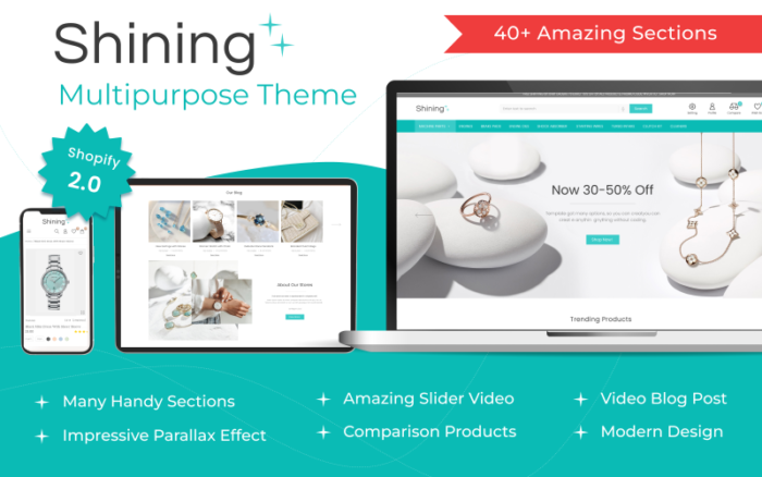 Shining - Jewelry & Accessories - Fashion, Watches Shopify 2.0 Store Shopify Theme