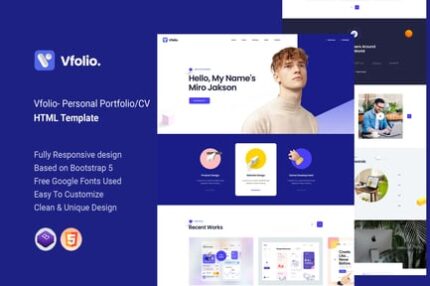 Vfolio- Personal Portfolio/CV HTML Template