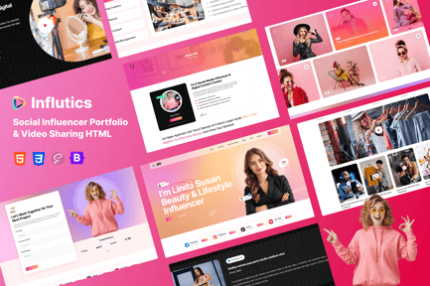 Influtics– Influencer Portfolio & Video Share HTML