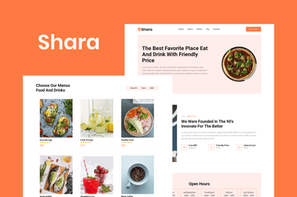 Shara - Food & Drink Landing Page Template