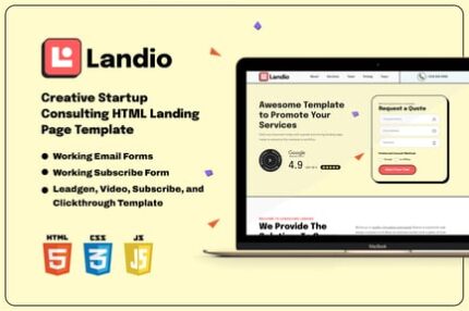 Landio - Creative Startup HTML Landing Page