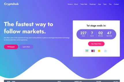 Cryptohub - Cryptocurrency HTML Template