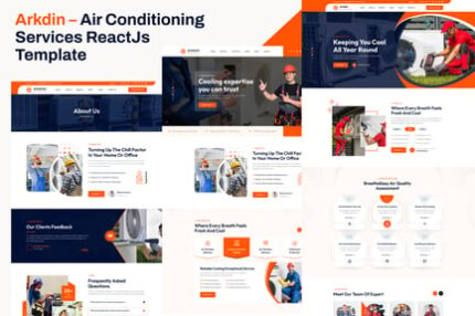 Arkdin – Air Conditioning Services ReactJs Templat