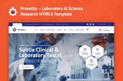 Provetta – Laboratory & Science HTML5 Template