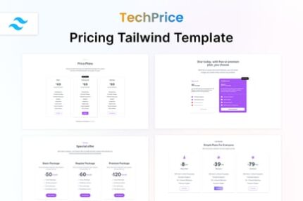 Techprice - Tailwind Pricing Table HTML Template