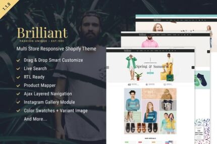 Brilliant - Multi Store Responsive Shopify Theme