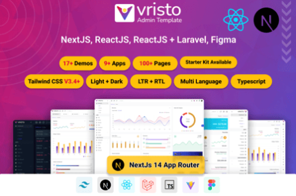 Vristo – Tailwind ReactJS, NextJS Admin Template