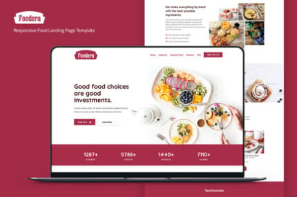 Foodera — Responsive Food Landing Page Template