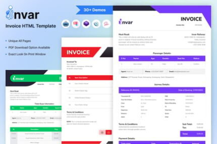 Invar – Invoice HTML Template