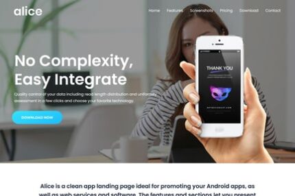 Alice - App Landing Page HTML Template