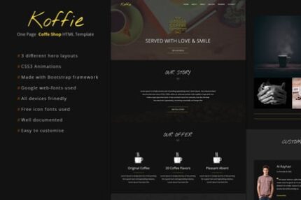 Koffie - Coffee Shop HTML Landing Page