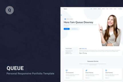 Queue - Tailwind CSS Personal Portfolio Template