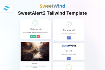 SweetWind - Tailwind CSS SweetAlert2 HTML Template