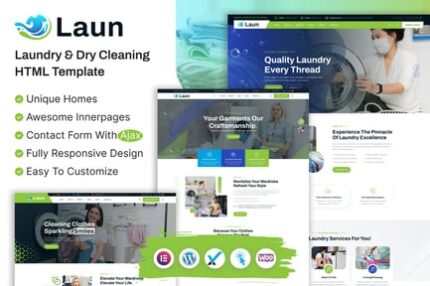 Laun - Laundry Service & Dry Cleaning HTML Templat