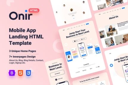 Onir - Mobile App Landing HTML Template