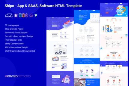 Shipo - App & SAAS Bootstrap HTML Template