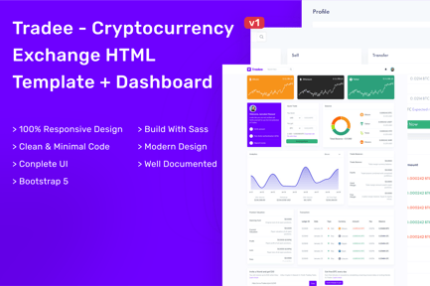 Tradee - Cryptocurrency Exchange Template