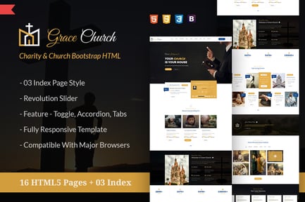 Grace Church - Charity Bootstrap HTML Template