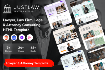 Justlaw -Law firm, Legal & Attorney HTML Template