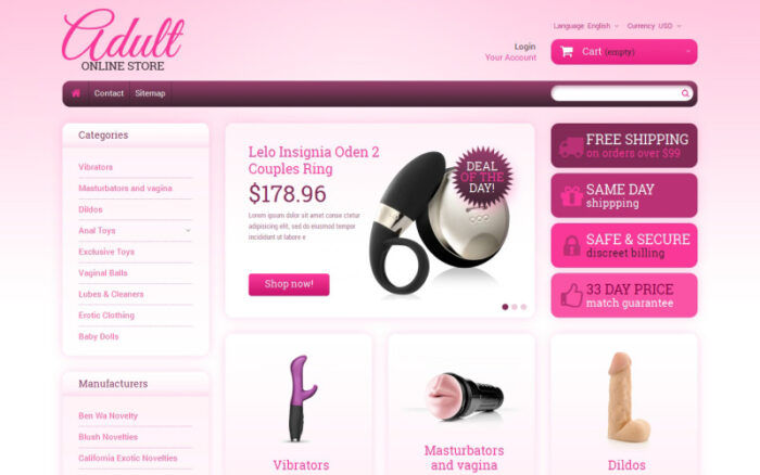 Toys for Sexual Satisfaction PrestaShop Theme