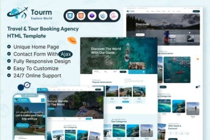 Tourm - Travel & Tour Booking Agency HTML Template