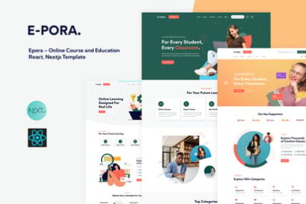 Epora – Online Course and Education React, Nextjs