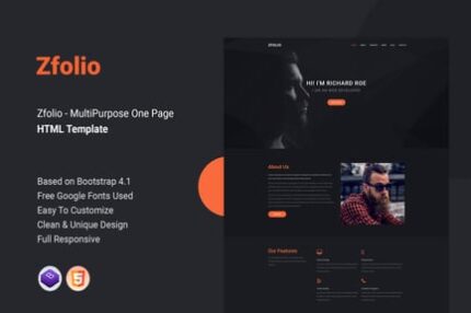 Zfolio - MultiPurpose One Page HTML Template