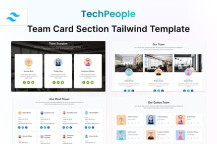 TechPeople - Team Card Tailwind & HTML Template