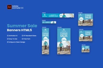 Summer Sales Fitness Banner HTML - Animate CC