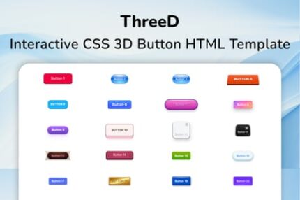 Interactive CSS 3D Button HTML Template - ThreeD