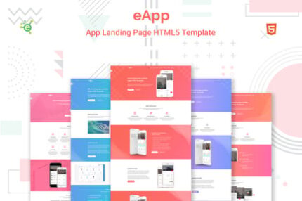 eApp - 5 in 1 App Landing Page HTML5 Template