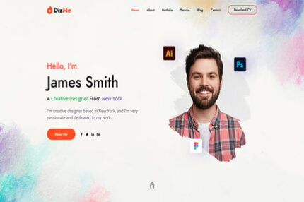 Dizme - Tailwind CSS Personal Portfolio Template