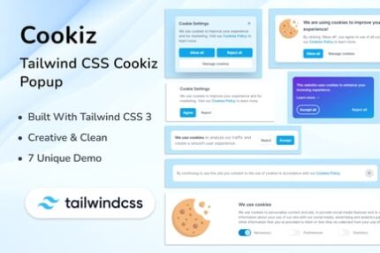 Tailwind CSS 3 Cookie Popup - Cookiz