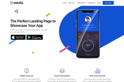 Axuta | App Landing Page Template