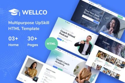 Wellco - Life Coach, Online Courses HTML Template