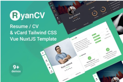 Ryan Tailwind CSS CV/Resume Vue NuxtJS Template