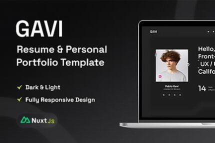 Personal Portfolio Resume Nuxtjs Template