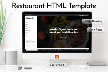 Foholic - One Page Restaurant HTML Template