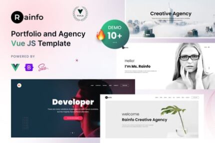 Rainfo - Vue JS Minimal Agency and Portfolio Templ