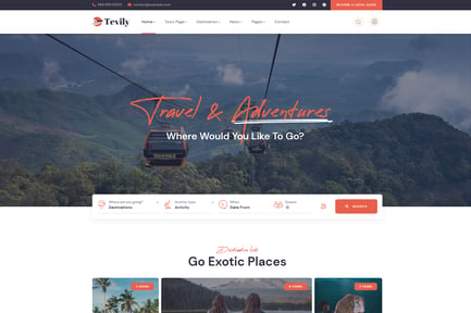 Tevily - Travel & Tour Booking WordPress Theme