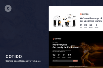 Cotido - Tailwind CSS Coming Soon HTML Template