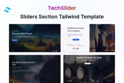 TechSlider - Hero Slider Section Tailwind Template