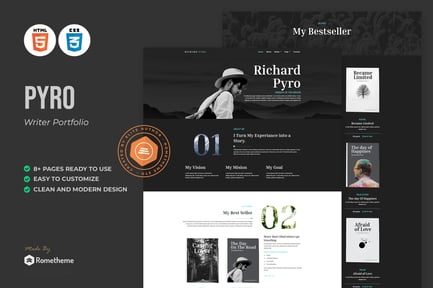 Pyro - Writer Portfolio HTML Template