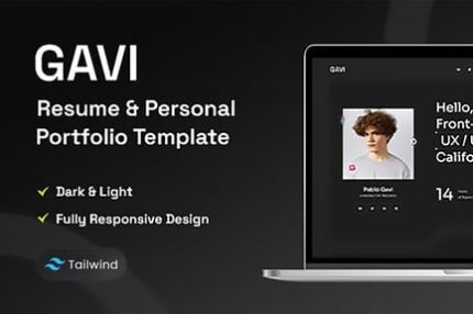 Personal Portfolio Resume Tailwind CSS Template