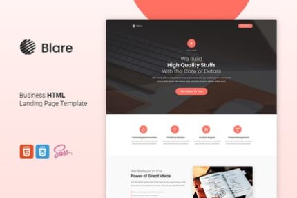 Blare - Clickthrough HTML Landing Page Template