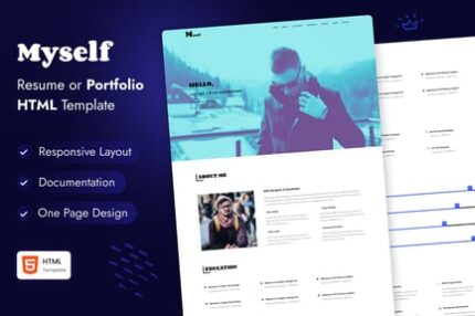 MYSELF - Resume or Portfolio HTML Template